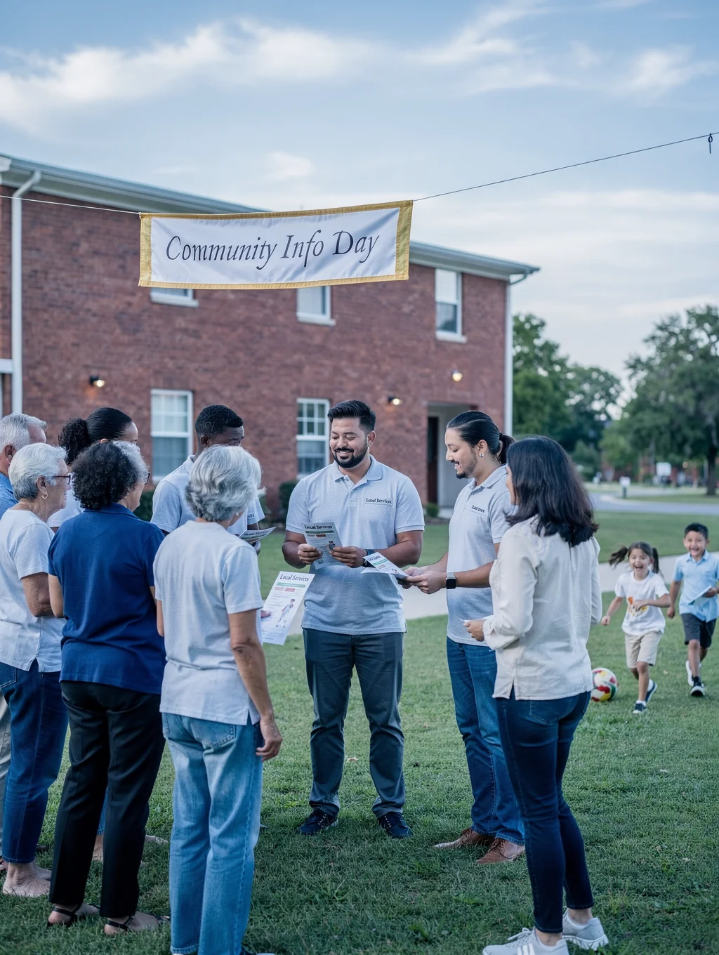 Team participating in a local community outreach program