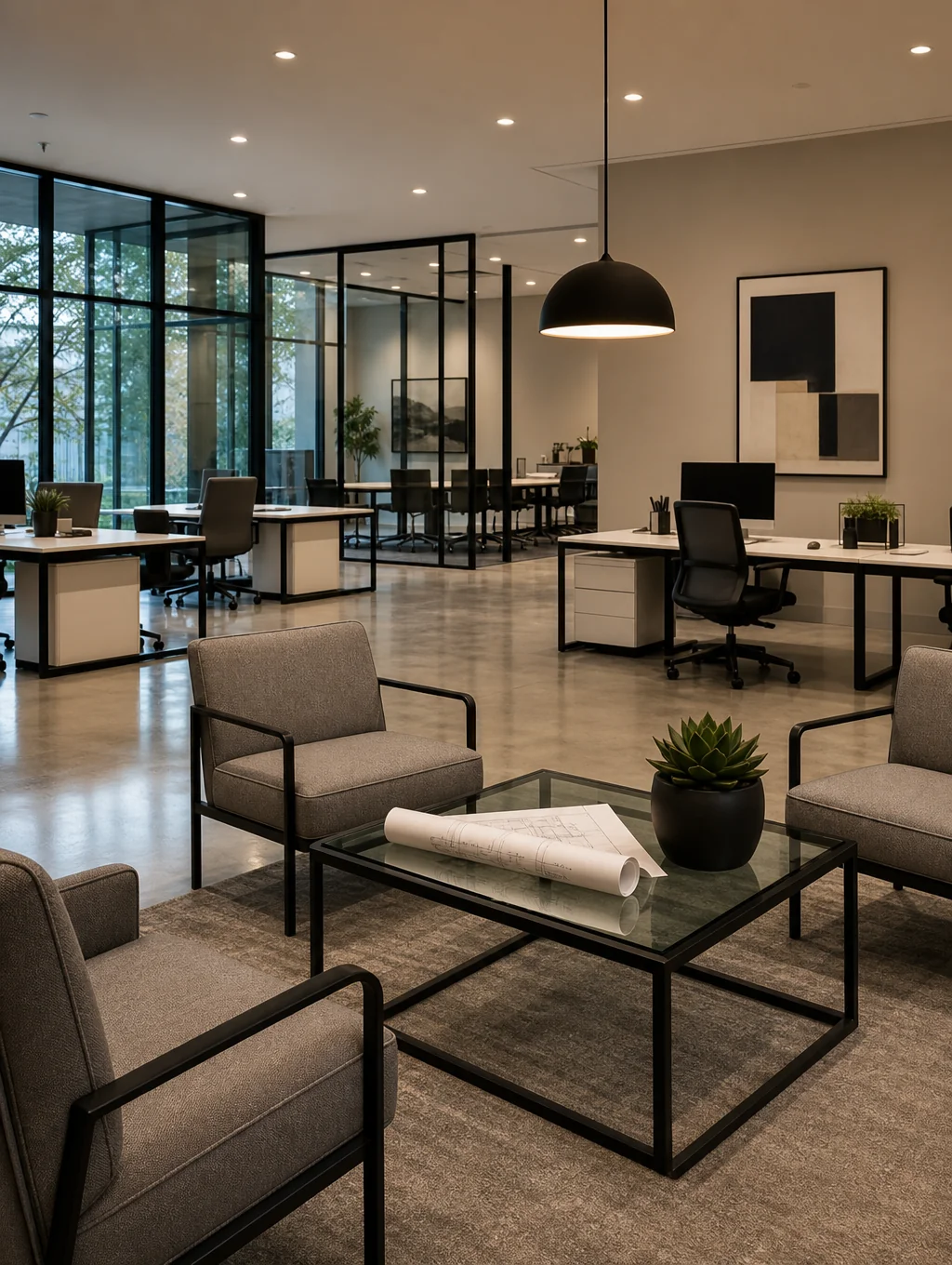 Modern and inspiring office space interior